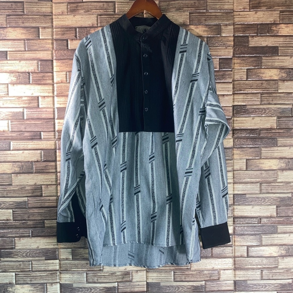 Vintage 90’s Mens Large Western Spindle River Shirt Black & Gray